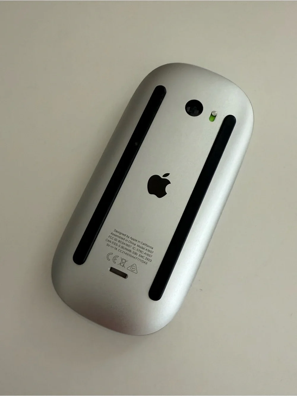 Apple Silver Wireless Mouse with Black Accents